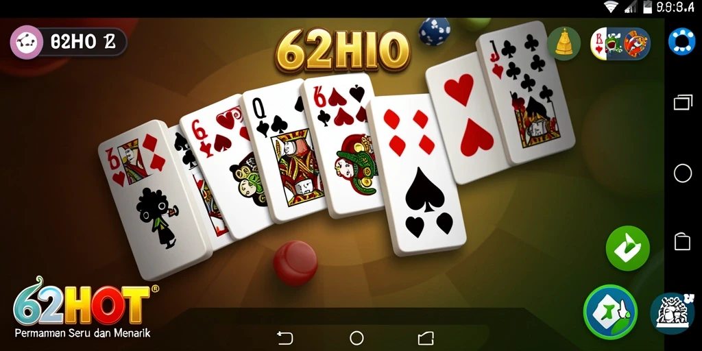 Tampilan gameplay seru dari 62HOT dalam permainan Domino.