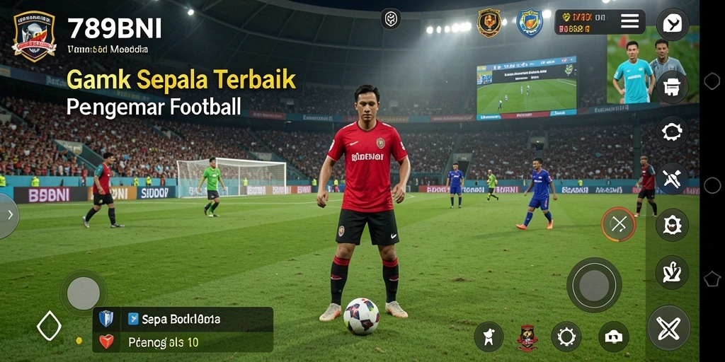 Tampilan gameplay seru di lapangan sepak bola 789BNI.