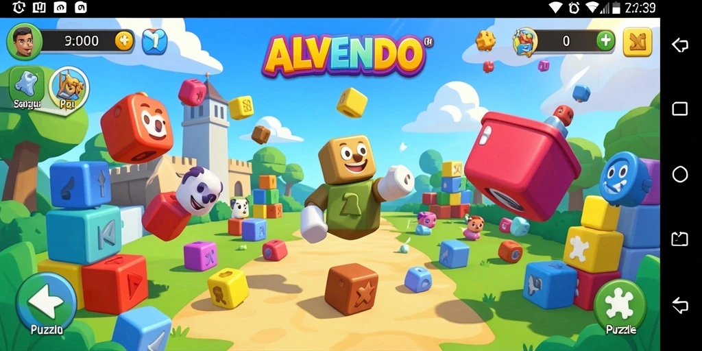 Tangkapan layar gameplay <strong>ALVENDO</strong> yang menampilkan tantangan puzzle menarik.