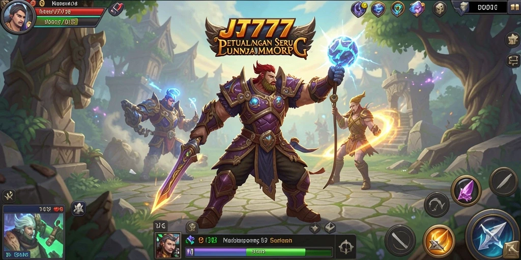 Tampilan gameplay JT777 dengan petualangan seru di dunia MMORPG.
