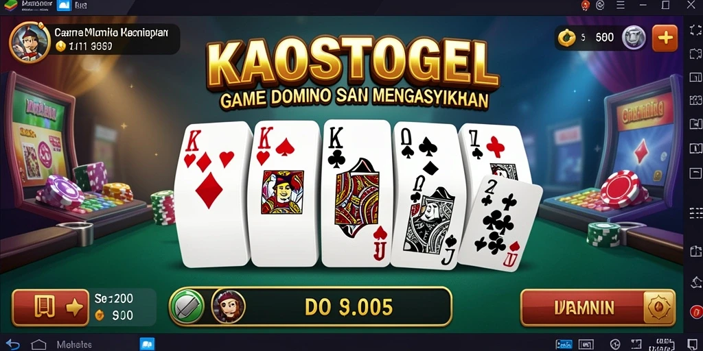 Screenshot gameplay KAOSTOGEL menampilkan aksi seru dalam permainan domino.