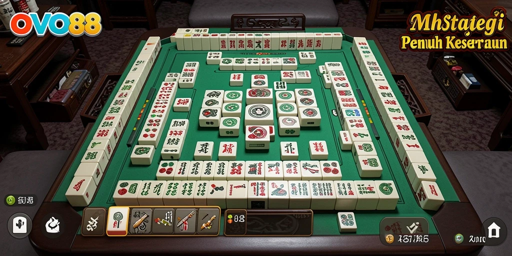 Screenshot OVO88 menunjukkan pengalaman bermain Mahjong yang seru dan menantang.