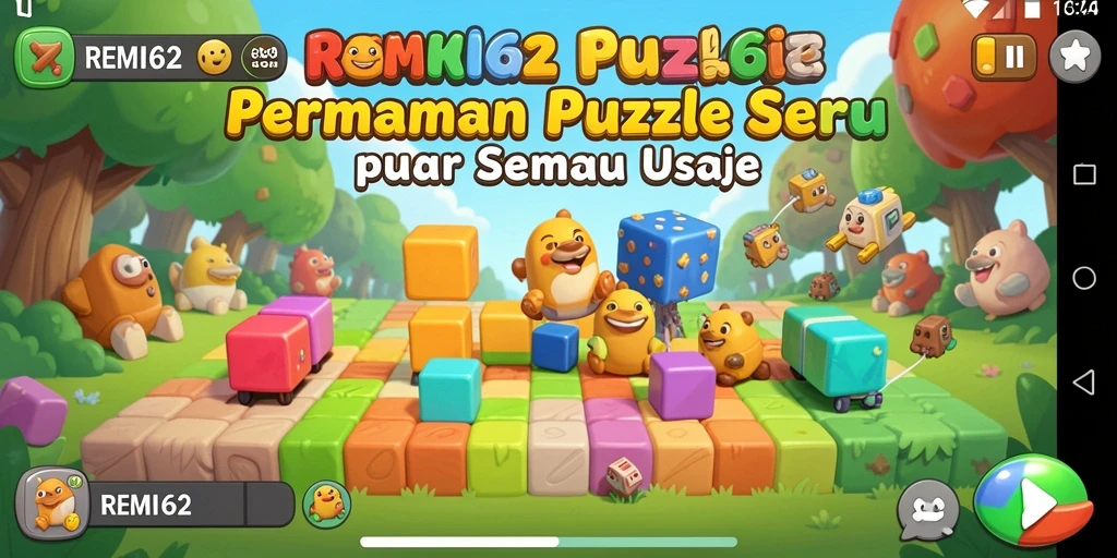 Tangkapan layar gameplay <strong>REMI62</strong> menampilkan tantangan puzzle yang menantang dengan desain menarik.