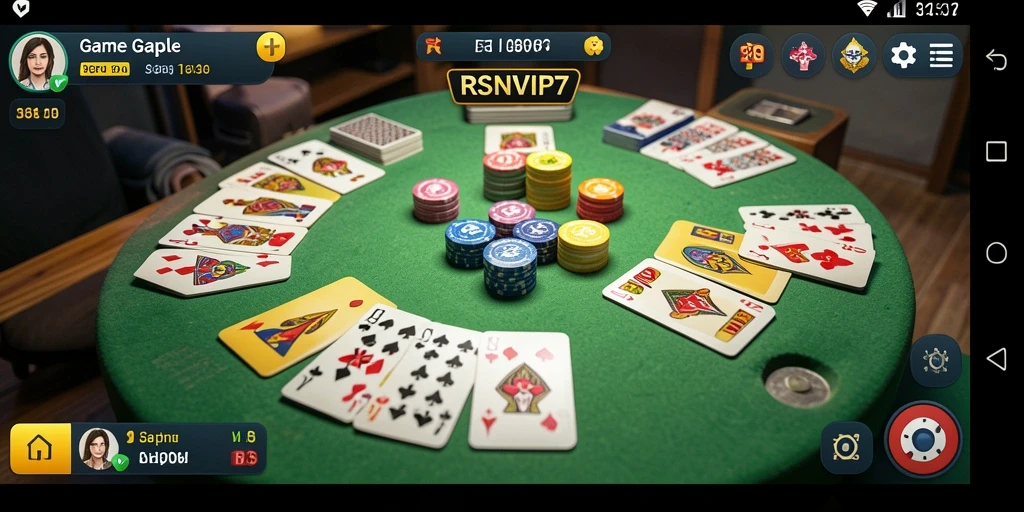 Tampilan gameplay seru di RSNVIP7 dengan kartu Gaple.